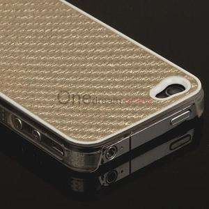 Designer Gold Carbon Fiber Case Hard Back Skin Cover For Apple iPhone 
