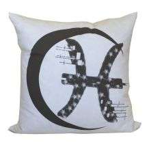 Jiti Pillows Pisces Zodiac Sign Cotton Decorative Pillow   
