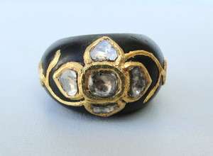  20 carat Gold & Wood Diamond polki stones Ring from Rajasthan India