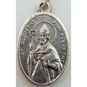  Saint St Augustine Pray For Us Silver P Religious Medal Jewelry