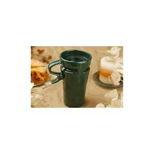   . Microwavable Stoneware Travel Mug Green 