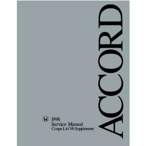  1998 HONDA ACCORD L4 V6 Shop Service Manual Supp Book 