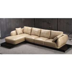  Tosh Furniture Sassari Caramel Sectional Sofa with End 