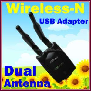 High Power Wifi Wireless N USB Adapter Dual Antenna  