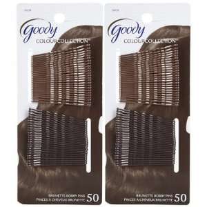   Collection Metallic Finish Bobby Pins, Brunette, 2 ct (Quantity of 3