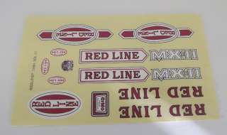   BMX Sticker Decal Set Complete Redline MX II 1980 Old School Bmx