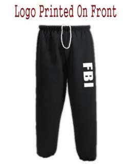 FBI Logo Decal Design Black Warm ups sweats Sweatpants  