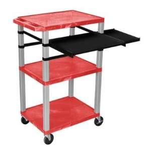   Red with Nickel Finished Legs Presentation Station