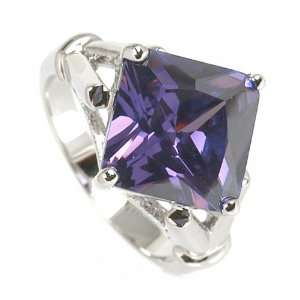  Square Amethyst Cocktail Ring Jewelry