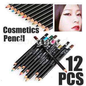 12x Make Up Cosmetic Eye Lip liner Eyeliner Pencil Set Beauty Tool 