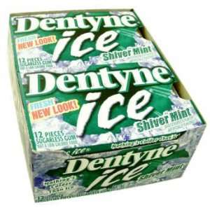 Dentyne Ice Gum   Shiver Mint, 12 count  Grocery & Gourmet 