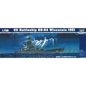  Trumpeter 1/700 US Battleship BB 64 Wisconsin 1991 Toys & Games