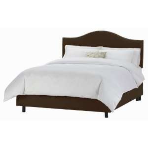  Premier Chocolate Nail Button Arc Upholstered Bed Furniture & Decor
