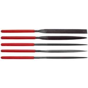  5pc 5 x 180mm Coarse Needle File Set Dipped Handles