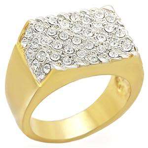 14K Mens Gold Plated Swarovski Crystals Austrian Crystal Ring Size 10 