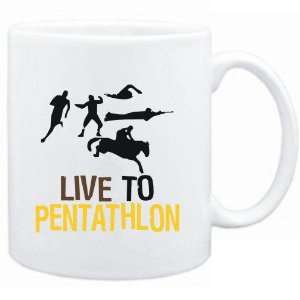  Mug White  LIVE TO Pentathlon  Sports
