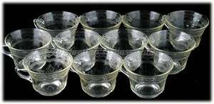   PATRICIAN Spoke Depression Glass Cups Crystal 1930s Depression Glass