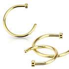 Nose Ring Gold IP Surgical Steel Hoop 18g, 20g, 5/16, 3/8, 8mm, 10mm