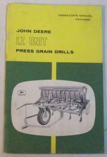 John Deere ca. 1960s LS Press Grain Drills Owner Manual  
