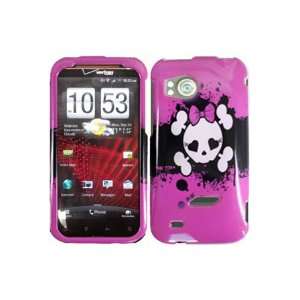 HTC 6425 Rezound / Vigor Graphic Case   Pink Skull (Package include a 