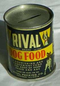RIVAL DOG FOOD   CAN   PIGGY BANK   VINTAGE  
