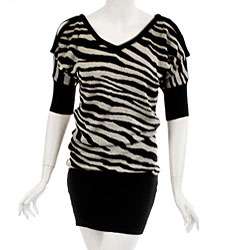 JFW Womens Zebra Print Sweater Dress  