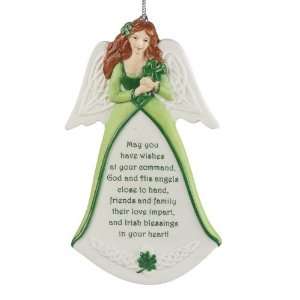  Irish Blessing Celtic Shamrock Angel Porcelain Christmas 