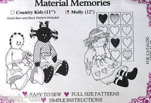 Material Memories cloth doll pattern 12 country prim  