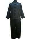Black Chinese Style Mens Kung Fu shirt with pants Suit set M L,XL,XXL
