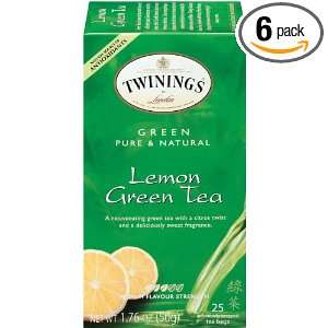 Twinings Green & Lemon Tea, 25 Count (Pack of 6)  Grocery 