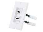 White HDMI Dual Port Wall Plate HDMI 1.4 w/ Ethernet Outlet Cover HDTV 