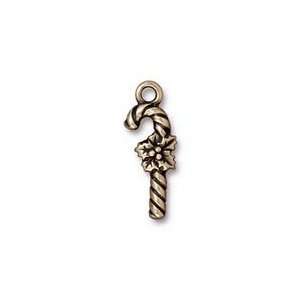  TierraCast Antique Brass (plated) Candy Cane Charm 9x25mm 