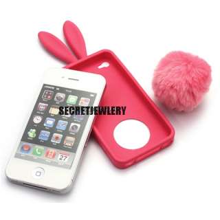 3D Rabbit Silicone Skin Case for iPhone 4 4G   5 Colors  
