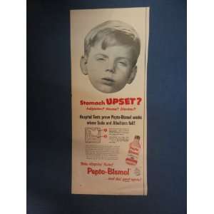   Bismol 1956 Magazine Print Ad. stomach upset. 1956 Vintage Magazine Ad