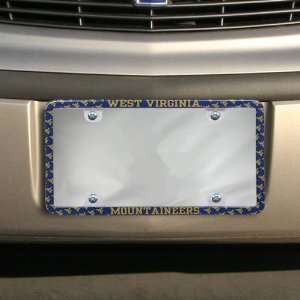 NCAA West Virginia Mountaineers Thin Rim Mini Logo License Plate Frame 