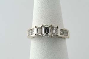   Diamond Engagement Ring 1.6 CT Emerald Princess Cut Band Wedding