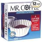 Mr. Coffee Basket Coffee Filters, 4 Cup, White Paper, 100 Count Boxes 