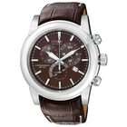 Seiko Solar Mens Two Tone Day/Date Watch   Black Dial   Brown Leather 