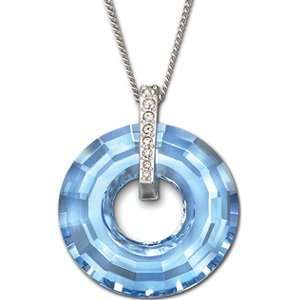  Swarovski Crystal Loop Pendant Aqua Jewelry