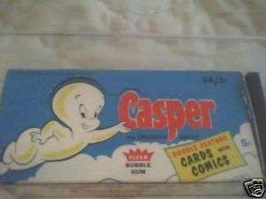 1960 FLEER CASPER 5 CENT WAX PACK GUM CARD DISPLAY BOX GAI 8 OFFER OK 