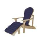  Cedar Outdoor Patio Adirondack Chair Ottoman Cushion in Blue Color