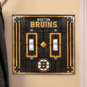  Memory Company Boston Bruins Art Glass Double Light Switch 