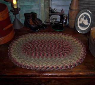 Primitive Rustic Folk Art Braided Oval Placemat #81  