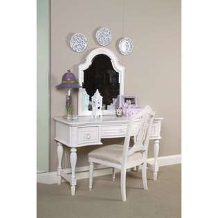   Vanity and Mirror Set in Distressed Antique White 