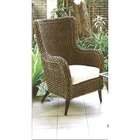   Cozmel Full Frame Wicker Lounge Chair in Antique Finish with Cushion