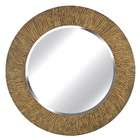  Benton 33 in Round Striated Black and Tan Wall Mirror