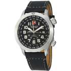   24832 Stainless Steel Airboss Automatic GMT Black Dial Leather Strap