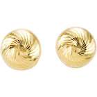   14k Yellow Gold Diamond cut Faceted Ball Earring With Backs 6mm Pair