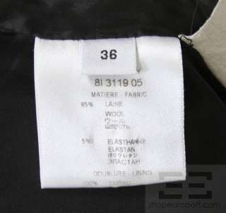 Givenchy Black Wool Ruffle Detail Long Sleeve Jacket Size 36  