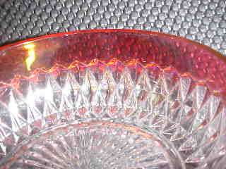 INDIANA GLASS COMPANY RUBY FLASH DIAMOND POINT BOWL 5   3 AVAILABLE